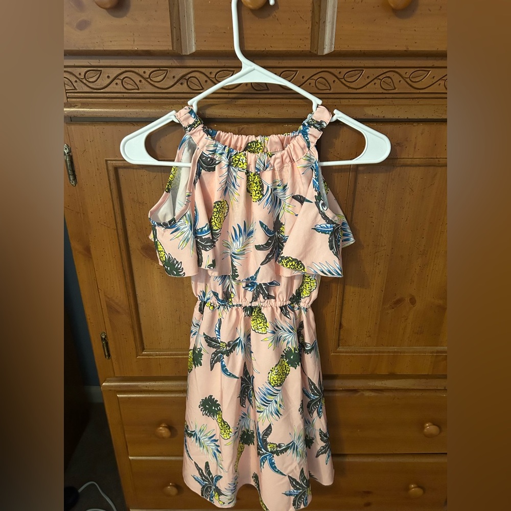Pink pineapple, off the shoulder dress